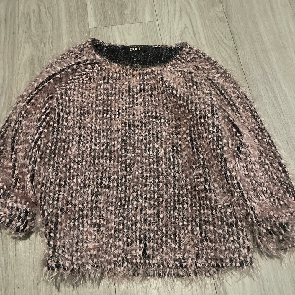 Tokyo Darling Fuzzy Pink and Black Blouse